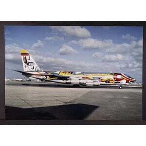 1970 - 1980s Ecuatoriana colourful airplane plane photo travel poster 11x16",